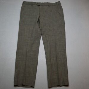 Meyer 34x29 Tan Brown Wool Linen Bonn Flat Front Straight Dress Mens Pants
